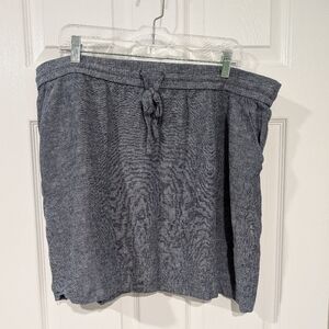 Ann Taylor Blue Chambray A-Line Skirt Drawstring Closure in Size XL